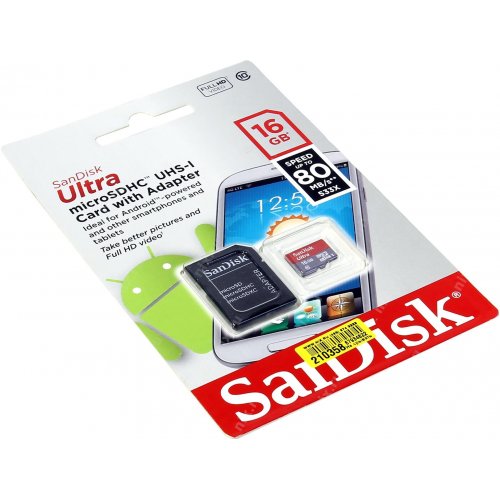 Купить Карта памяти SanDisk microSDHC Ultra 16GB Class 10 UHS-I U3 (с адаптером) (SDSQUNC-016G-GN6MA) - цена в Харькове, Киеве, Днепре, Одессе
в интернет-магазине Telemart фото