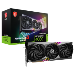 Уцінка відеокарта MSI GeForce RTX 4080 GAMING X TRIO 16384MB (RTX 4080 16GB GAMING X TRIO) (Сліди встановлення, 608560)