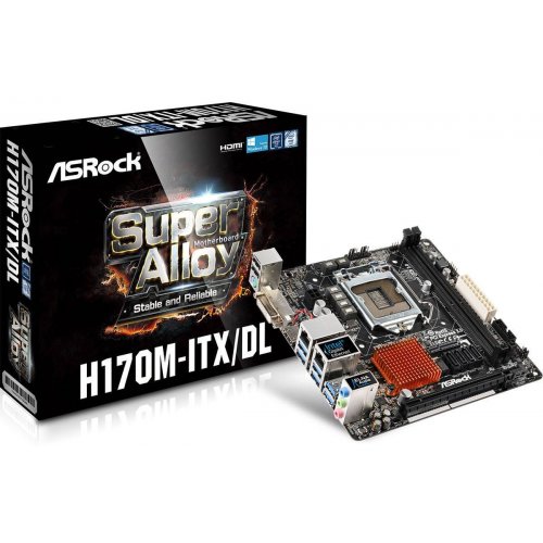 Продать Материнская плата AsRock H170M-ITX/DL (s1151, Intel H170) по Trade-In интернет-магазине Телемарт - Киев, Днепр, Украина фото