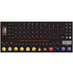 Наклейка на клавіатуру SampleZone непрозора чорна EN/UA/RU (SZ-BK-RS) White/Orange