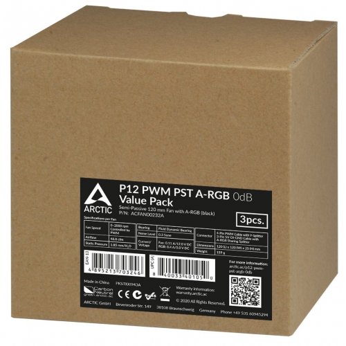 Продать Кулер для корпуса Arctic P12 PWM PST A-RGB 0dB (3-Fan Pack) (ACFAN00232A) Black (Восстановлено продавцом, 609254) по Trade-In интернет-магазине Телемарт - Киев, Днепр, Украина фото