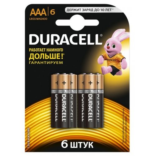 Купить Батарейки Duracell AAA (LR03) MN2400 6 шт. (81485017) - цена в Харькове, Киеве, Днепре, Одессе
в интернет-магазине Telemart фото