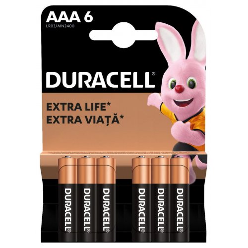 Батарейки Duracell AAA (LR03) MN2400 6 шт. (81485017) купити в Україні: Київ, Львів, Хмельницький, Тернопіль, Івано-Франківськ | Низька ціна, відгуки, характеристики від TELEMART фото
