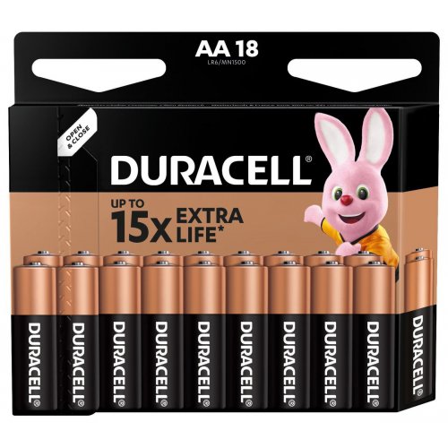 Батарейки Duracell AA (LR06) MN1500 18 шт. (81545414) купити в Україні: Київ, Львів, Хмельницький, Тернопіль, Івано-Франківськ | Низька ціна, відгуки, характеристики від TELEMART фото