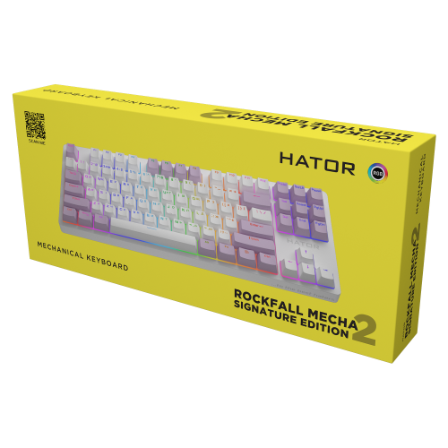 Photo Keyboard HATOR Rockfall 2 Mecha Signature Edition (HTK-521-WWL) White/Lilac