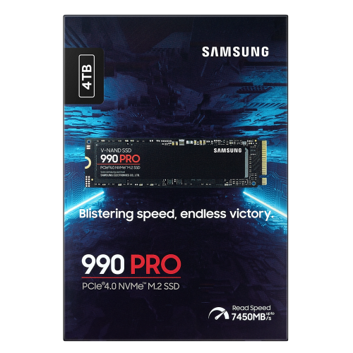 Photo SSD Drive Samsung 990 PRO V-NAND TLC 4TB M.2 (2280 PCI-E) NVMe 2.0 (MZ-V9P4T0BW)