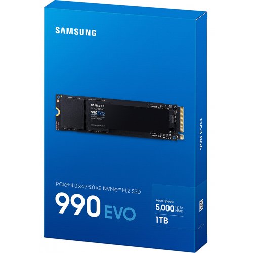Фото SSD-диск Samsung 990 EVO V-NAND TLC 1TB M.2 (2280 PCI-E) NVMe 2.0 (MZ-V9E1T0BW)