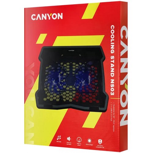 Купить Подставка для ноутбука Canyon NS-03 LED (CNE-HNS03) Black - цена в Харькове, Киеве, Днепре, Одессе
в интернет-магазине Telemart фото