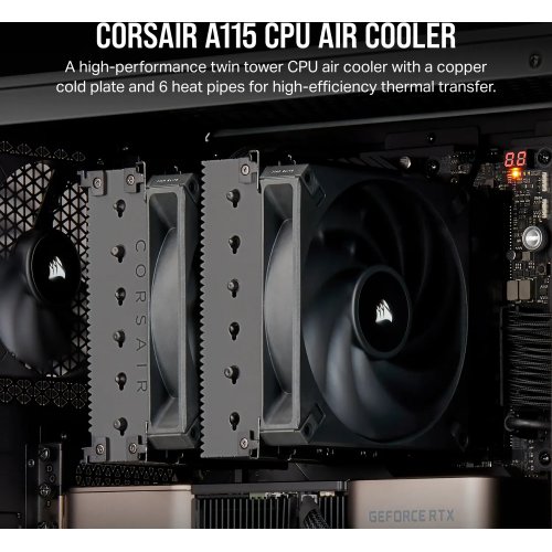 Купить Кулер Corsair A115 (CT-9010011-WW) Black с проверкой совместимости: обзор, характеристики, цена в Киеве, Днепре, Одессе, Харькове, Украине | интернет-магазин TELEMART.UA фото