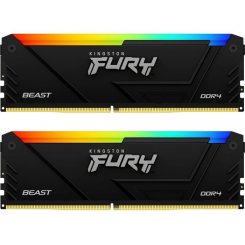 Уценка озу Kingston DDR4 32GB (2x16GB) 3200Mhz FURY Beast RGB Black (KF432C16BB12AK2/32) (вскрита упаковка, 615865)