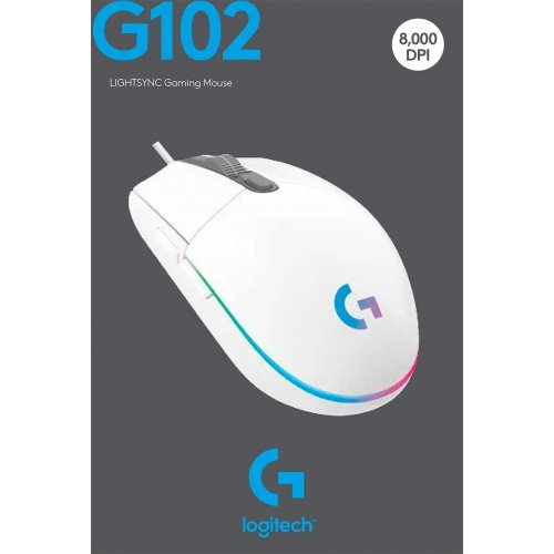 Купить Мышка Logitech G102 Lightsync (910-005809) White - цена в Харькове, Киеве, Днепре, Одессе
в интернет-магазине Telemart фото