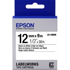 Картридж зі стрічкою Epson Tape - LK4TBN Clear 12mm/9m (C53S654012) Black/Clear