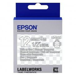 Картридж с лентой Epson Tape - LK4TWN Clear 12mm/9m (C53S654013) White/Clear