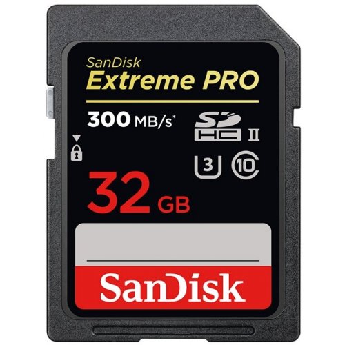 Купити Карта пам'яті SanDisk SDHC Extreme Pro 32GB Class10 UHS-II R300/W260MB/s 4K (SDSDXPK-032G-GN4IN) - ціна в Києві, Львові, Вінниці, Хмельницькому, Франківську, Україні | інтернет-магазин TELEMART.UA фото