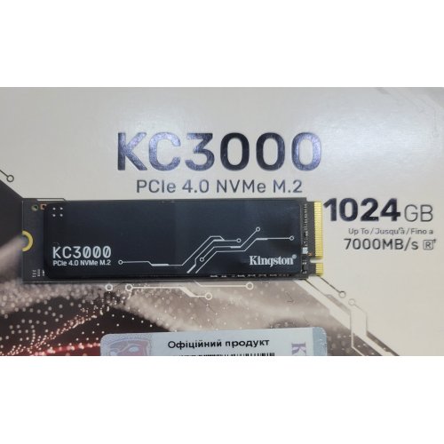 Купить Уценка ssd-диск Kingston KC3000 3D NAND TLC 1TB M.2 (2280 PCI-E) NVMe x4 (SKC3000S/1024G) (Следы использования, 618263) с проверкой совместимости: обзор, характеристики, цена в Киеве, Днепре, Одессе, Харькове, Украине | интернет-магазин TELEMART.UA фото