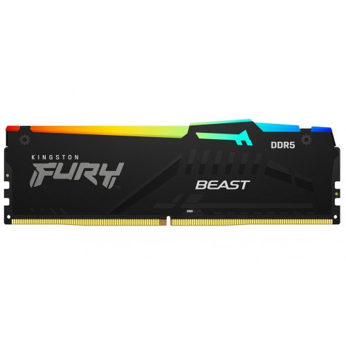 Купить ОЗУ Kingston DDR5 16GB 6000Mhz FURY Beast RGB Black (KF560C30BBEA-16) с проверкой совместимости: обзор, характеристики, цена в Киеве, Днепре, Одессе, Харькове, Украине | интернет-магазин TELEMART.UA фото