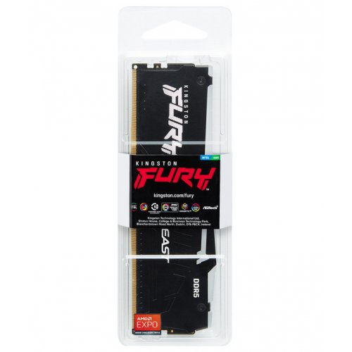 ОЗП Kingston DDR5 16GB 6000Mhz FURY Beast RGB Black (KF560C30BBEA-16) купити з перевіркою сумісності: огляд, характеристики, ціна у Києві, Львові, Вінниці, Хмельницькому, Івано-Франківську, Україні | інтернет-магазин TELEMART.UA фото