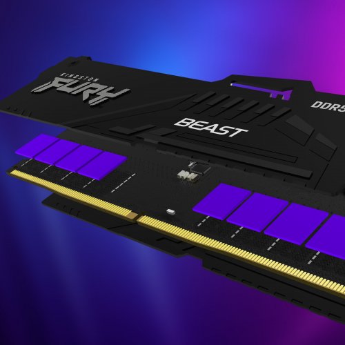 Купить ОЗУ Kingston DDR5 16GB 6000Mhz FURY Beast RGB Black (KF560C30BBEA-16) с проверкой совместимости: обзор, характеристики, цена в Киеве, Днепре, Одессе, Харькове, Украине | интернет-магазин TELEMART.UA фото