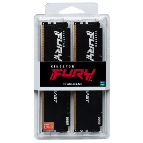 Photo RAM Kingston DDR5 32GB (2x16GB) 6000Mhz FURY Beast Black (KF560C30BBK2-32)