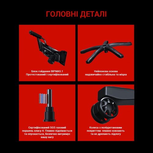 Игровое кресло Anda Seat Luna L (AD18-44-B-PV/C) Black купить в Украине: Киев, Днепр, Харьков, Одесса  | Низкая цена, отзывы, характеристики от TELEMART фото