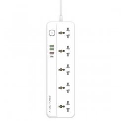 Сетевой фильтр Prologix Premium 2 м 5 розеток + 3 x USB + USB Type-C (PR-SC5415W) White