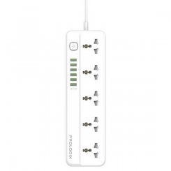 Сетевой фильтр Prologix Premium 2 м 5 розеток + 6 x USB (PR-SC5614W) White