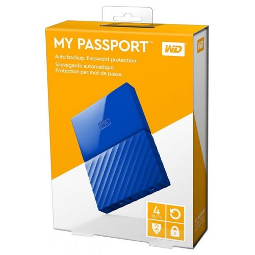 Купить Внешний HDD Western Digital My Passport 4TB (WDBYFT0040BBL-WESN) Blue - цена в Харькове, Киеве, Днепре, Одессе
в интернет-магазине Telemart фото