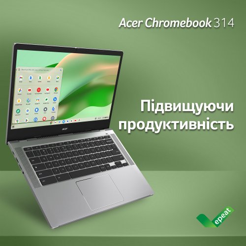 Купить Ноутбук Acer Chromebook CB314-4H (NX.KNBEU.001) Pure Silver - цена в Харькове, Киеве, Днепре, Одессе
в интернет-магазине Telemart фото