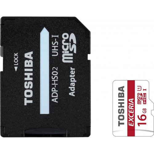 Карта пам'яті Toshiba microSDHC 16GB Class 10 UHS-I (с адаптером) (THN-M301R0160EA) купити в Україні | Telemart фото