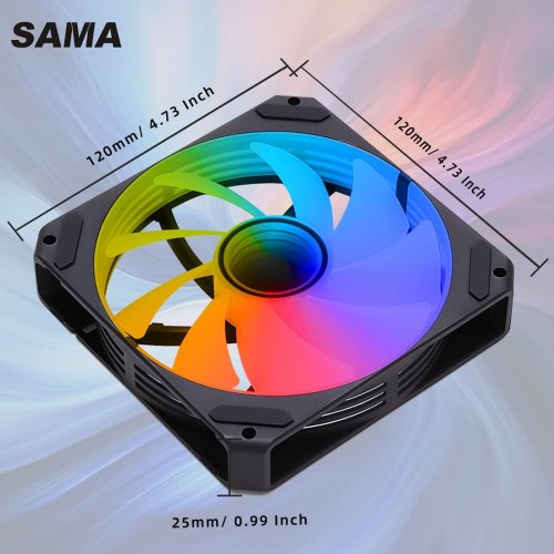 Кулер для корпуса SAMA YH120Imm ARGB Black OEM купить в Украине | Telemart фото
