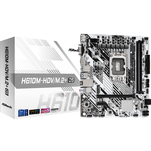 Photo Motherboard AsRock H610M-HDV/M.2+ D5 (s1700, Intel H610)