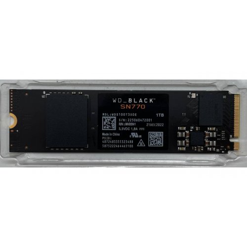 Photo SSD Drive Western Digital Black SN770 1TB M.2 (2280 PCI-E) NVMe x4 (WDS100T3X0E) (Refurbished by seller, 623316)