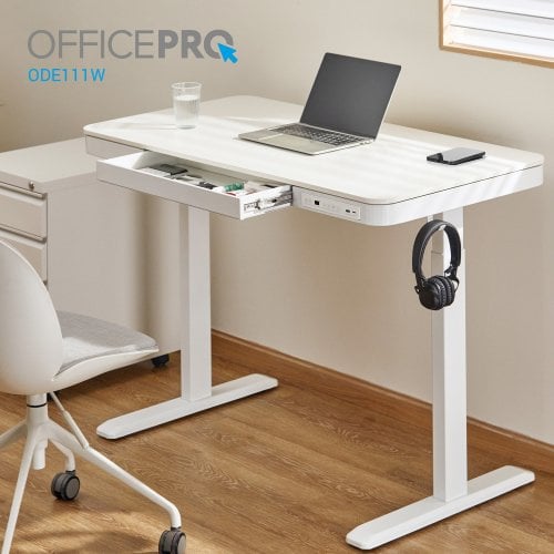 Купити Стіл з електро регулюванням висоти OfficePro ODE111 White - ціна в Києві, Львові, Вінниці, Хмельницькому, Франківську, Україні | інтернет-магазин TELEMART.UA фото