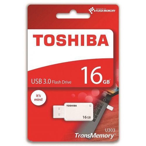 Накопичувач Toshiba U303 16GB USB 3.0 White (THN-U303W0160E4) купити в Україні | Telemart фото