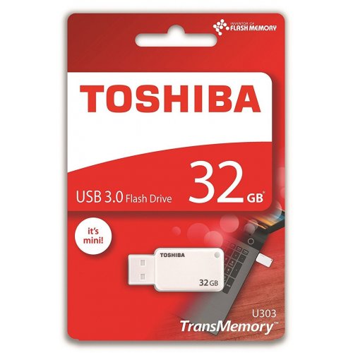Накопичувач Toshiba U303 32GB USB 3.0 White (THN-U303W0320E4) купити в Україні | Telemart фото