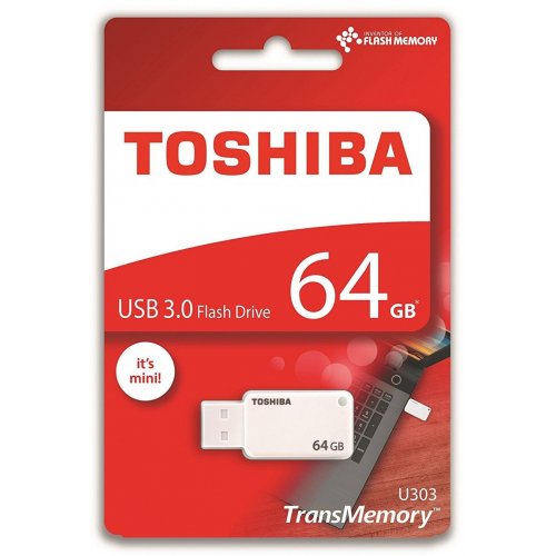 Накопичувач Toshiba U303 64GB USB 3.0 White (THN-U303W0640E4) купити в Україні | Telemart фото