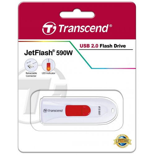 Накопитель Transcend JetFlash 590 4GB USB 2.0 White (TS4GJF590W) купить в Украине | Telemart фото