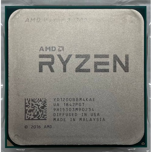 Купить Процессор AMD Ryzen 3 1200 3.1(3.4)GHz sAM4 Tray (YD1200BBM4KAE) (Восстановлено продавцом, 626440) с проверкой совместимости: обзор, характеристики, цена в Киеве, Днепре, Одессе, Харькове, Украине | интернет-магазин TELEMART.UA фото