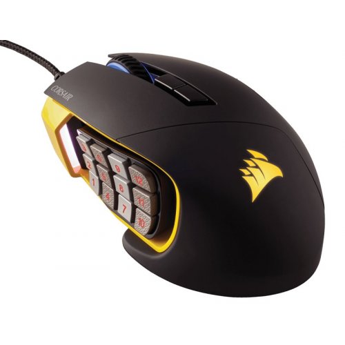 Купити Миша Corsair Scimitar RGB (CH-9000091-EU) Black/Yellow - ціна в Києві, Львові, Вінниці, Хмельницькому, Франківську, Україні | інтернет-магазин TELEMART.UA фото