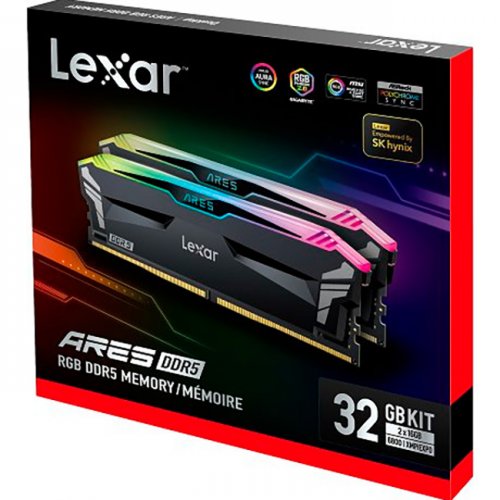 Фото ОЗУ Lexar DDR5 32GB (2x16GB) 6800Mhz Ares RGB Black (LD5U16G68C34LA-RGD)