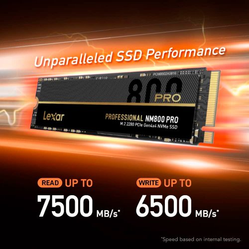 Купить SSD-диск Lexar NM800 Pro 3D NAND TLC 2TB M.2 (2280 PCI-E) NVMe x4 (LNM800P002T-RNNNG) с проверкой совместимости: обзор, характеристики, цена в Киеве, Днепре, Одессе, Харькове, Украине | интернет-магазин TELEMART.UA фото