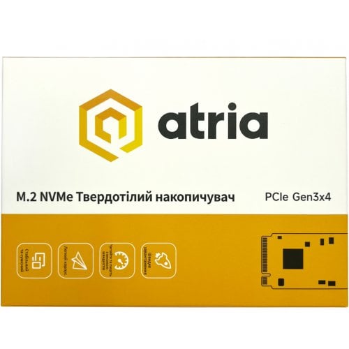 Купить SSD-диск ATRIA X500S 3D NAND TLC 256GB M.2 (2280 PCI-E) NVMe x4 (ATNVMX500S/256) с проверкой совместимости: обзор, характеристики, цена в Киеве, Днепре, Одессе, Харькове, Украине | интернет-магазин TELEMART.UA фото