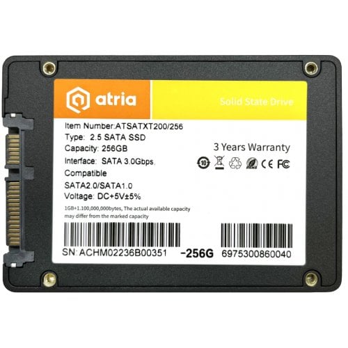 Фото SSD-диск ATRIA XT200 3D NAND TLC 256GB 2.5