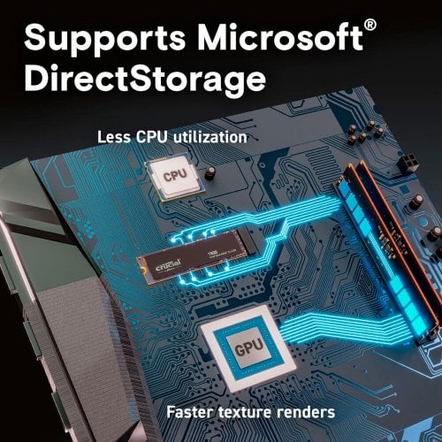 Photo SSD Drive Crucial T500 3D NAND TLC 2TB M.2 (2280 PCI-E) NVMe x4 (CT2000T500SSD8)