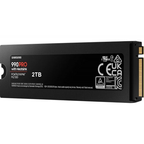 Photo SSD Drive Samsung V-NAND TLC 990 Pro 4TB M.2 with heatsink (2280 PCI-E) NVMe x4 (MZ-V9P4T0GW)