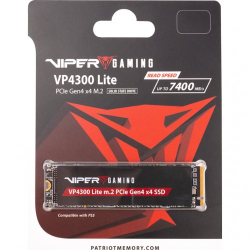 Фото SSD-диск Patriot Viper VP4300 Lite 500GB M.2 (2280 PCI-E) NVMe x4 (VP4300L500GM28H)