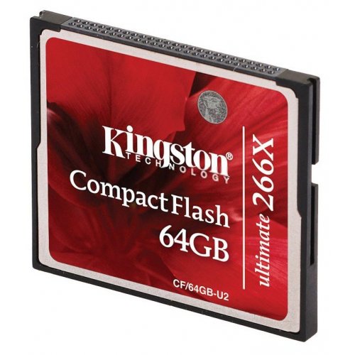 Купити Карта пам'яті Kingston Compact Flash Ultimate 64GB 266x (CF/64GB-U2) - ціна в Києві, Львові, Вінниці, Хмельницькому, Франківську, Україні | інтернет-магазин TELEMART.UA фото