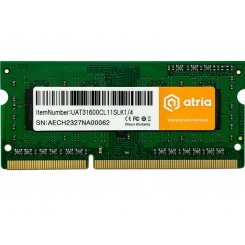 ОЗП ATRIA SODIMM DDR3 4GB 1600Mhz (UAT31600CL11SLK1/4)