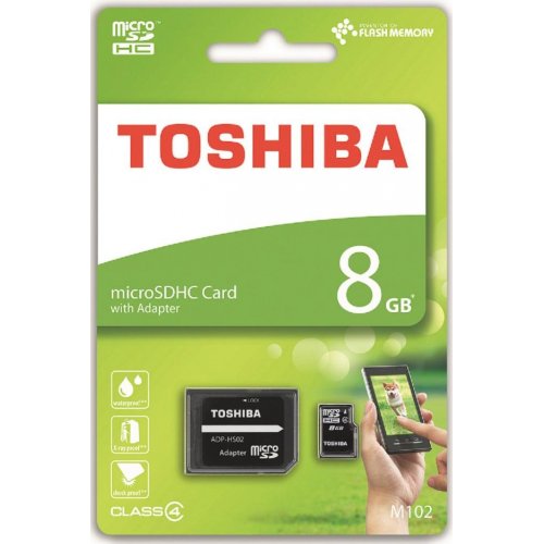 Купить Карта памяти Toshiba microSDHC 8GB Class 4 (с адаптером) (THN-M102K0080M2) - цена в Харькове, Киеве, Днепре, Одессе
в интернет-магазине Telemart фото