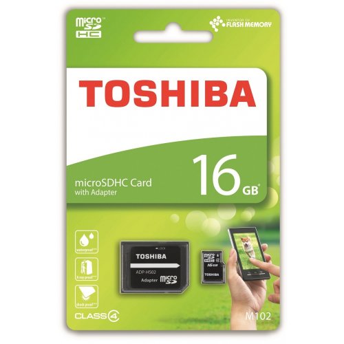 Купить Карта памяти Toshiba microSDHC 16GB Class 4 (с адаптером) (THN-M102K0160M2) - цена в Харькове, Киеве, Днепре, Одессе
в интернет-магазине Telemart фото